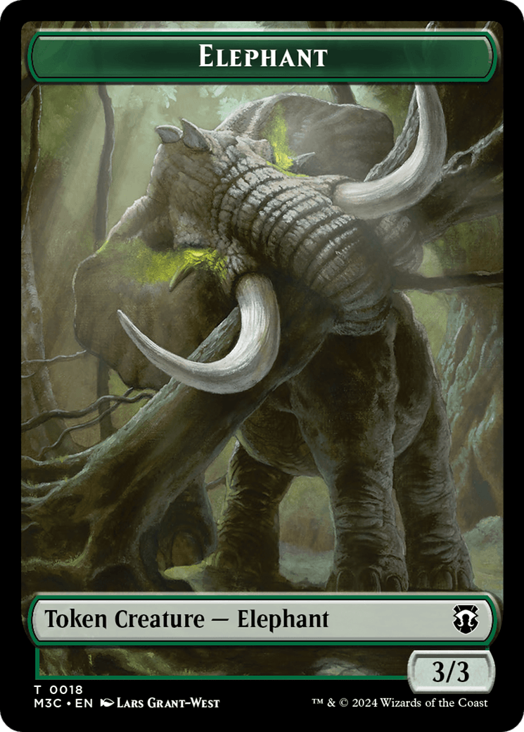 Elephant // Zombie Double-Sided Token [Modern Horizons 3 Commander Tokens] - POKÉ JEUX