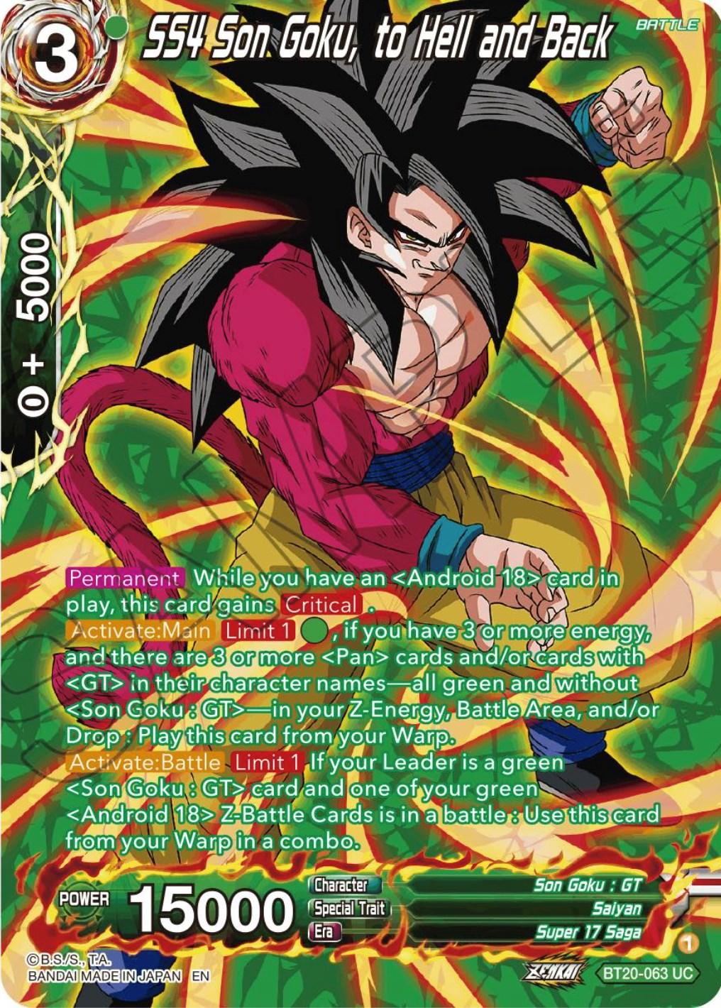 SS4 Son Goku, to Hell and Back (Silver Foil) (BT20-063) [Power Absorbed] - POKÉ JEUX