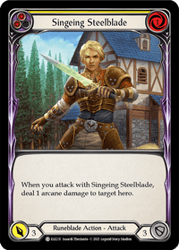 Singeing Steelblade (Yellow) [ELE231] (Tales of Aria) 1st Edition Rainbow Foil - POKÉ JEUX