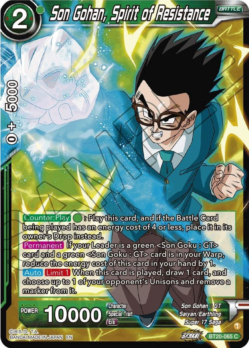 Son Gohan, Spirit of Resistance (BT20-065) [Power Absorbed] - POKÉ JEUX