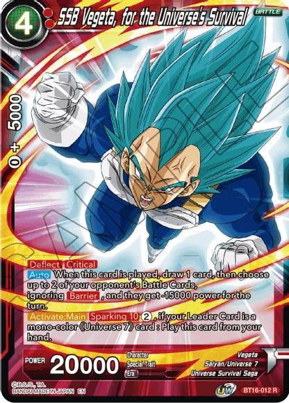 SSB Vegeta, for the Universe's Survival (BT16-012) [Realm of the Gods] - POKÉ JEUX