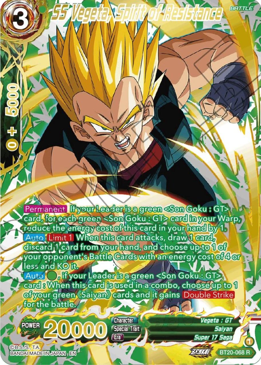 SS Vegeta, Spirit of Resistance (Gold-Stamped) (BT20-068) [Power Absorbed] - POKÉ JEUX