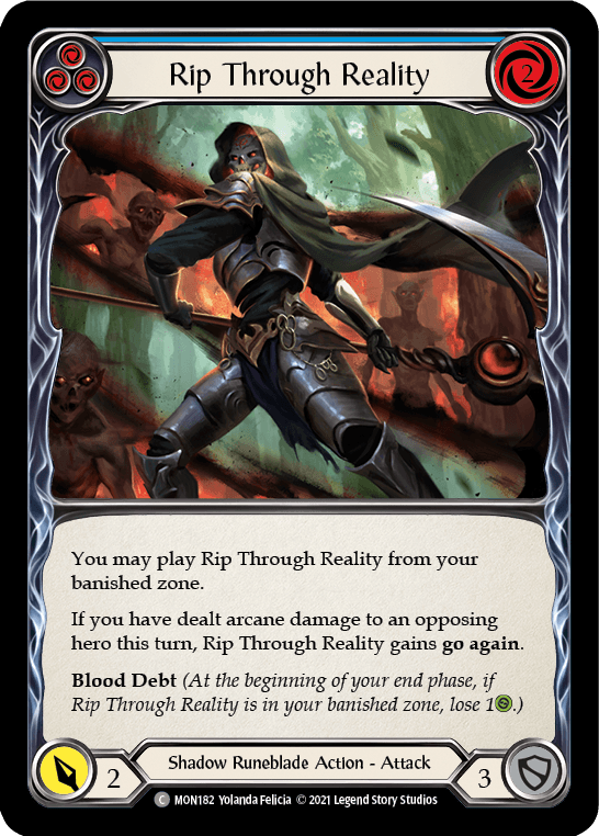 Rip Through Reality (Blue) [MON182-RF] (Monarch) 1st Edition Rainbow Foil - POKÉ JEUX