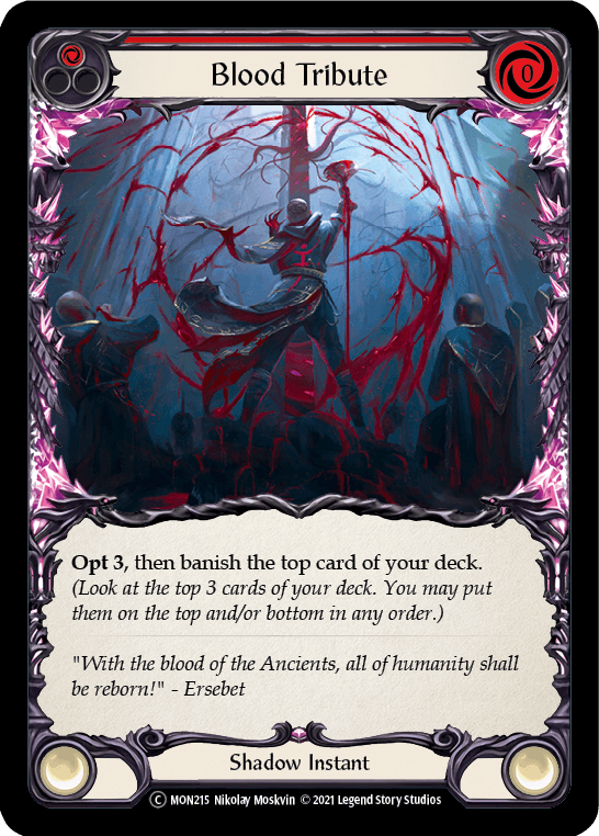 Blood Tribute (Red) [U-MON215-RF] (Monarch Unlimited) Unlimited Rainbow Foil - POKÉ JEUX
