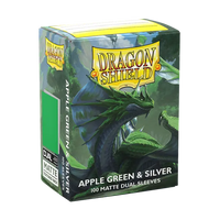 Dragon Shield: Standard 100ct Matte duel Sleeves - Apple Green & Silver