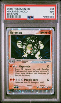 2003 POKEMON EX DRAGON #91 GOLEM EX-HOLO DRAGON PSA 7 #76018385