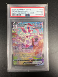 2021 POKEMON SWORD & SHIELD EVOLVING SKIES #212 FA/SYLVEON VMAX EVOLVING SKIES-SECRET PSA 10 #69249748