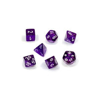 Dice: 7 pc: Translucent : Mini-Hedral: Purple / White (EN) (Special Order)