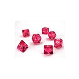 Dice: 7 pc: Translucent: Mini-Hedral: Pink / White (EN) (Special Order)