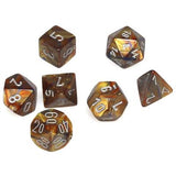 Dice: 7 pc: Lustrous: Mini-Hedral: Gold / Silver (EN) (Special Order)