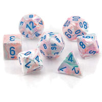 Dice: 7 pc: Festive: Mini-Hedral: Pop Art / Blue (EN) (Special Order)