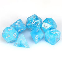 Dice: 7 pc: Luminary: Mini-Hedral: Sky / Silver (EN) (Special Order)