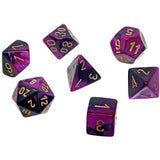 Dice: 7 pc: Gemini: Mini-Hedral: Black-Purple / Gold (EN) (Special Order)