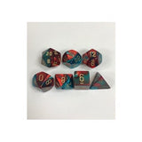 Dice: 7 pc: Gemini: Mini-Hedral: Red-Teal / Gold (EN) (Special Order)