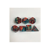 Dice: 7 pc: Gemini: Mini-Hedral: Red-Teal / Gold (EN) (Special Order)