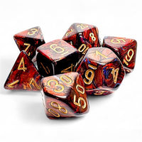 Dice: 7 pc: Scarab: Mega-Hedral: Blue Blood / Gold (EN) (Special Order)