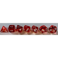 Dice: 7 pc: Translucent: Red / White (EN) (Special Order)