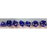 Dice: 7 pc: Translucent: Blue / White (EN) (Special Order)