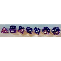 Dice: 7 pc: Translucent: Purple / White (EN) (Special Order)