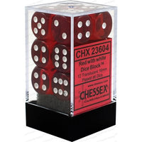 Dice: 12x D6: 16 mm: Translucent: Red / White (EN) (Special Order)
