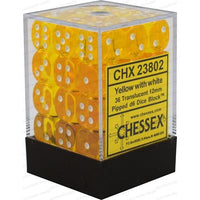 Dice: 36x D6: 12 mm: Translucent: Yellow / White (EN) (Special Order)