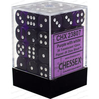 Dice: 36x D6: 12 mm: Translucent: Purple / White (EN) (Special Order)