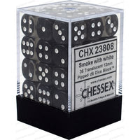 Dice: 36x D6: 12 mm: Translucent: Smoke / White (EN) (Special Order)