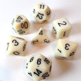 Dice: 7 pc: Opaque: Ivory / Black (EN) (Special Order)