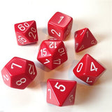 Dice: 7 pc: Opaque: Red / White (EN) (Special Order)