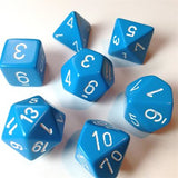 Dice: 7 pc: Opaque: Light Blue / White (EN) (Special Order)