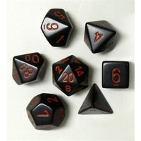 Dice: 7 pc: Opaque: Black / Red (EN) (Special Order)