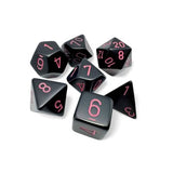 Dice: 7 pc: Opaque: Black / Pink (EN) (Special Order)