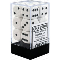 Dice: 12x D6: 16 mm: Opaque: White / Black (EN) (Special Order)