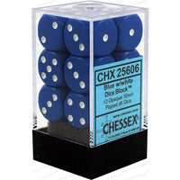 Dice: 12x D6: 16 mm: Opaque: Blue / White (EN) (Special Order)