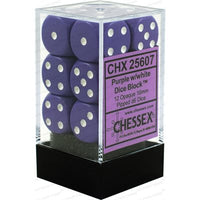 Dice: 12x D6: 16 mm: Opaque: Purple / White (EN) (Special Order)
