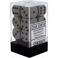 Dice: 12x D6: 16 mm: Opaque: Dark Grey / Black (EN) (Special Order)