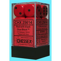 Dice: 12x D6: 16 mm: Opaque: Red / Black (EN) (Special Order)