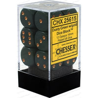 Dice: 12x D6: 16 mm: Opaque: Dusty Green / Copper (EN) (Special Order)