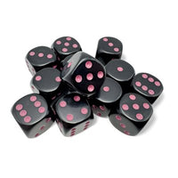 Dice: 12x D6: 16 mm: Opaque: Black / Pink (EN) (Special Order)