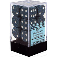 Dice: 12x D6: 16 mm: Speckled: Sea (EN) (Special Order)