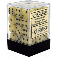 Dice: 36x D6: 12 mm: Opaque: Ivory / Black (EN) (Special Order)