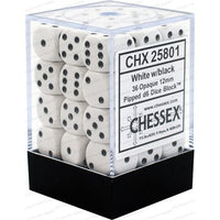 Dice: 36x D6: 12 mm: Opaque: White / Black (EN) (Special Order)