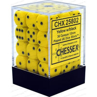 Dice: 36x D6: 12 mm: Opaque: Yellow / Black (EN) (Special Order)