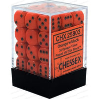 Dice: 36x D6: 12 mm: Opaque: Orange / Black (EN) (Special Order)