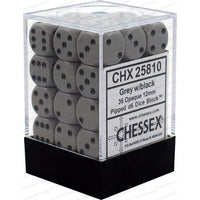 Dice: 36x D6: 12 mm: Opaque: Grey / Black (EN) (Special Order)