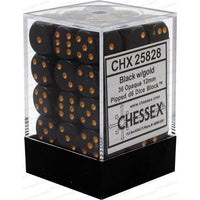 Dice: 36x D6: 12 mm: Opaque: Black / Gold (EN) (Special Order)