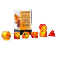Dice: 10x D10: Gemini: Translucent Red-Yellow / Gold (EN) (Special Order)
