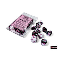 Dice: 10x D10: Gemini: Black-White / Pink (EN) (Special Order)
