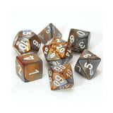 Dice: 7 pc: Gemini: Copper-Steel / White (EN) (Special Order)