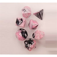 Dice: 7 pc: Gemini: Black-Pink / White (EN) (Special Order)